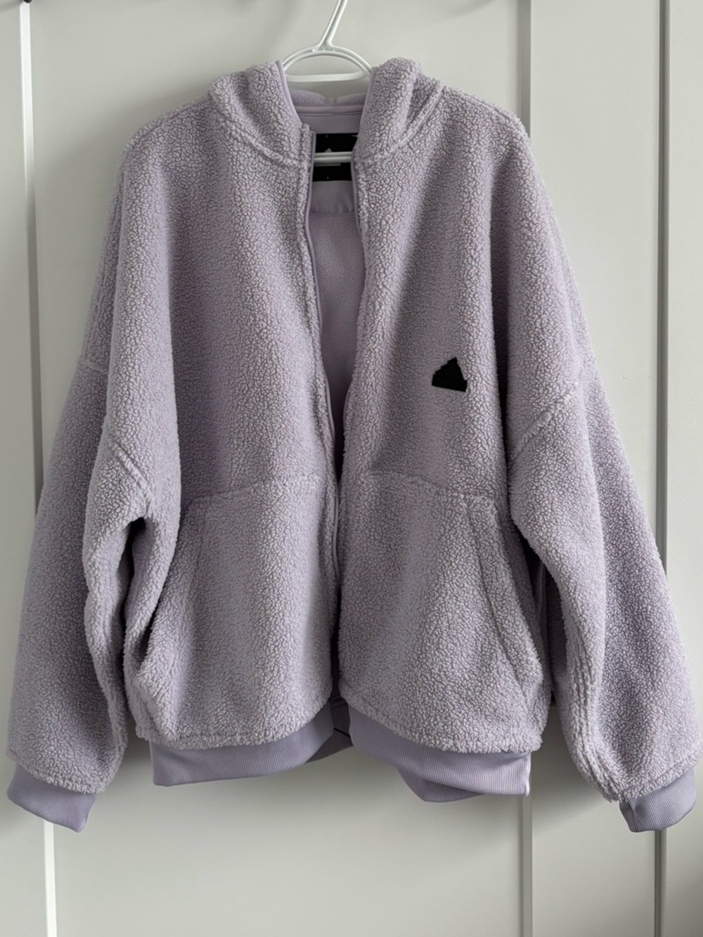 adidas Lavender Zip-Up Sherpa Jacket